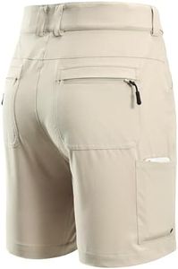 FitsT4 Sports Men’s Cargo Hiking Shorts 7 Inch Stretch Water Resistant Quick Dry Lightweight Outdoor Tactical Shorts Kahki Size 3XL