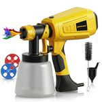 Tomahawk® 600W Electric Paint Sprayer, HVLP Wall Paint Sprayer with 33000 RPM Motor, 3 Nozzles (1.0/1.8/2.5mm), 800ml Tank for Home, Furniture & DIY