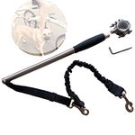 T Tocas Stainless Steel Bicycle Dogs Leash - Walk & Ride with Hands Free Pet Training Lead, Comfortable Silicone Handle