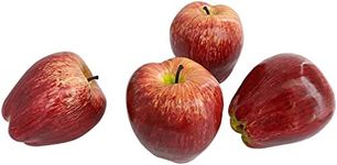 Longdex Artificial Red Apple 4PCS High Simulation Plastic Fake Red Apples Realistic Lifelike Artificial Fruits Model for Home Kitchen Party Wedding Decoration