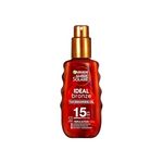 Garnier Ambre Solaire Ideal Bronze Protective Oil Sun Cream SPF15, High Sun Protection Factor 15, Shea Butter, Water Resistant & Non Greasy Sunscreen, UVA & UVB Protection, 150ml