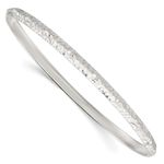 3.75mm Sterling Silver Sparkle-Cut Slip-on Bangle Bracelet