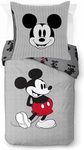 Jay Franco Disney Mickey Mouse - Parure de lit Une Personne pour Enfant - Ensemble Housse de Couette et taie d'oreiller 80 x 80 cm - 100% Coton