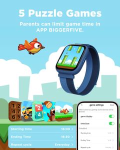 BIGGERFIVE Kids Smart Fitness Watch – 1.8" Waterproof, Heart Rate, Nylon