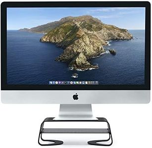 Twelve South Curve Riser Monitor Stand Ergonomic Desktop Stand with Storage Shelf for iMac and Displays, Matte Black (12-1835)