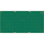 OLFA 35" x 70" Connecting Grid Rotary Cutting Mat Set (RM-Clips/3) - Self Healing Double Sided 35x70 Inch Cutting Mat with Grid for Fabric & Sewing, Designed for Use with Rotary Cutters (Green)