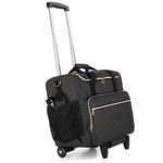 Luxja Rolling Teacher Bag with Laptop Compartment and Detachable Dolly, Multifunctional Rolling Teacher Tote Bag (Patent Pending), Black