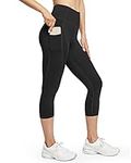 G4Free Capri Women's Leggings with Pockets Seamless Yoga Pants High Waisted Slim Stretchy Pants Workout Running Leggings Tummy Control Soft Cotton Pants