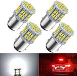 Melphan-Auto 1157 Led Brake Light Bulb, 12V-24V 1157 7528 2357 2057 BAY15D LED Replacement Light Bulb for Brake Tail Light for Car RV Trailer Boat, 54SMD 3014 Chipset White light, 4PCS