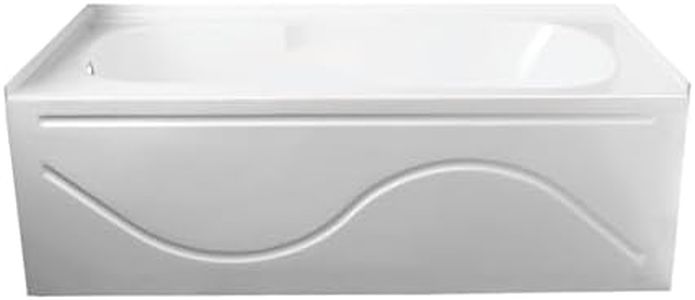 Aqua Eden VTAP603216L 60-Inch Acrylic Anti-Skid 3-Wall Alcove Tub with Left Hand Drain Hole, White