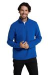 Mountain Warehouse Camber II Mens Half-Zip Fleece - Microfleece Quick Dry Sweatshirt Everyday Wear - Autumn Winter, Outdoors, Travelling & Hiking Cobalt XL