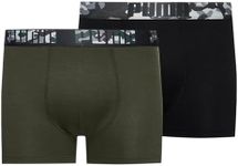 PUMA Men's Boxer, Black/Forest Night, S (Pack of 2)