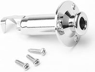 Chrome 3 Total Prongs Electric Guitar End Pin Stereo Input Output Jack Socket 6.35mm