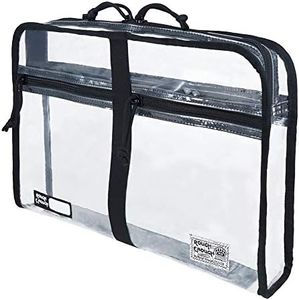 Rough Enough Plastic File Folder Clear Document Bag Organizer Art Portfolio Case with Zipper Compartment for A4 Paper Student Teacher School Supplies College Office Stationary Travel Waterproof