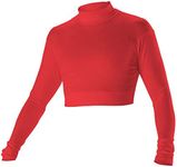 Alleson Cheer Midriff Top, Red, Youth Small