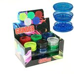 Plastic Herb Grinder Crusher 63 mm 3 Layers Assorted Colors (24pcs)