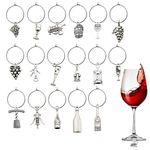 WOCRAFT 50 Sets Craft Supplies Wine Glass Charms Markers Wine Tasting Party Decoration Supplies Gift with 25mm Strong Stainless Steel Wine Glass Charm Rings (M307)