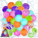 30pcs Reusable Water Balloons Quick Fill Splash Balls Refillable Water Bombs for Boys Girls Summer Toys Outdoor Activities Pool Beach Water Games Toys, Mesh Bag Included