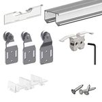 Sliding Closet Door Hardware kit - 94-inch Double Track for 2 or 3 Bypass Doors up to 100lbs - SLID'UP 110