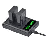 LP-E12 LPE12 Battery and LED USB Dual Charger for Canon EOS M M2 M10 M50 M100 SX70 HS Rebel SL1 Camera