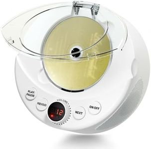 Simple CD Player for Seniors Dementia & Alzheimer's, Home Use, Auto Resume | Large Clearly Labeled Buttons No Shorthand, Plug & Play, 22-Level Volume Knob, Clear See-Through Lid, Ideal Gift for Seniors