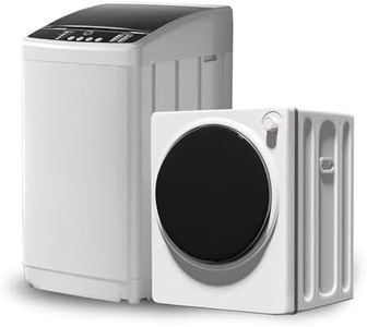 TABU Compact Washer and Dryer Combo Set,20LBS Full-Automatic Washing Machine with 10 Washing Programs & 2.6 Cu.Ft Compact Dryer with Stainless Steel Inner Tub,White