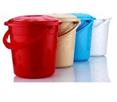 Best House 10 LT Plastic Water Bucket with Lid, Water Bucket Bin Container - 2 Pcs (Color May Vary)