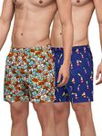 XYXX Men's Cotton Boxer Shorts (Pack of 2) (XYBOX2PCKN153M_Light House+Number Plate_Multicolor_M)