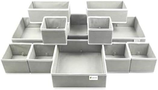 12 pcs Drawer Organiser Divider UK Large Drawer Divider Clothes Drawer Organisers Wardrobe Organiser Underwear Storage Drawer Dividers Draw Organizer Clothes Draw Organiser Tidy Bedroom Solutions
