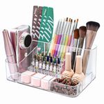 ANRUI Nail Drill Holder, 28 Holes Nail Drill Machine & Bits Storage Box, Acrylic Nail Drill Bits Holder, Professional Nail Drill Organnizer Box for Manicure tools - Transparent