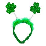 Lux Accessories Green Saint Patrick Day Clover Inspired Feather Fashion Headband