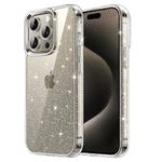 JETech Glitter Case for iPhone 15 Pro 6.1-Inch, Bling Sparkle Shockproof Phone Bumper Cover, Cute Sparkly for Women and Girls (Clear)