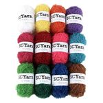 SCYarn for Scrubbies 12 Skeins Bonbons Yarn Assorted Colors 100% Polyester for Dishcloths Crochet and Knitting Project - Total 984 Yards Craft Kit (Rainbow)