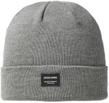 Jack and Jones Men's D.N.A. Beanie, Grey Melange, One Size