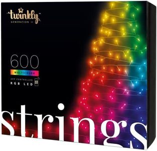 Twinkly Strings – App-Controlled LED Lights String with 600 RGB (16 Million Colors) LEDs. 157.5 feet. Green Wire. Indoor and Outdoor Smart Lighting Decoration