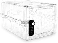 Urban August Dual Combination & Keyed Lockbox - Lockable Box for Everyday Use - Multi-Purpose lock for Home & Office Safety - Made of Industrial-Grade Plastic - One Size (Clear)