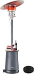 Mars Explo 50,000 BTU Patio Heater for Outdoor Use With Adjustable Heat Focusing Top, Portable Propane Patio Heater with Wheels, Stainless Steel Burner for Porch, Deck, Garden, Commercial (Grey)