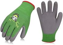 Vgo... 1-Pair Age 7-9 Kids Gloves, Bamboo Fibre Gardening Gloves, Children Yard Work Gloves, Soft Safety Rubber Gloves (Size XS, Green, KID-RB6026)