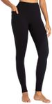 Sunzel No Front Seam Workout Leggings for Women with Pockets, High Waisted Compression Yoga Pants with Tummy Control, Black, Medium