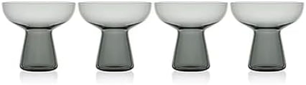 Mikasa Phoebe Margarita Cocktail Glass, Set of 4, Smoke