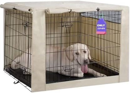 HiCaptain Polyester Dog Crate Cover - Durable Windproof Pet Kennel Cover for Wire Crate Indoor Outdoor Protection (36 inches, Light Tan)