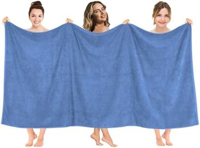 American Soft Linen Oversized Bath Sheet 40x80 Extra Large for Bathroom, 100% Cotton Turkish Jumbo Bathsheet Towels for Adults, Electric Blue Bath Sheet