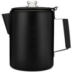 COLETTI Black Bozeman Percolator Coffee Pot — Camping Coffee Pot, Coffee Percolator – America’s Sleekest Percolator – Pure Stainless Steel, NO Aluminum or Plastic (12 Cup)