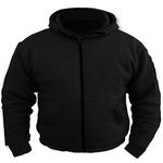 Bikers Gear The CrossFire Black Kevlar Motorcycle Hoodie Jacket CE Protection, Black, Small