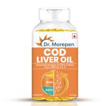Dr. Morepen COD Liver Oil Capsules | Finest Natural Omega 3, EPA & DHA | Pack of 100 Softgels