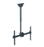 Allcam Single Heavy Duty TV Bracket Ceiling Mount w/Tilt +/- 25°, Swivel 360°, 6° Level Adjustment, Drop Height 560 to 910mm (20 to 36") suits most LCD/LED/Plasma TVs 37-70", Max VESA 600x400