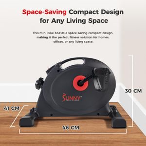 Sunny Health Mini Pedal Exerciser – Compact Under Desk Bike