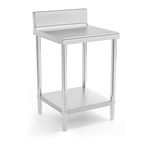 Royal Catering Stainless Steel Work Table Commercial Kitchen Prep Table Upstand Shelf 60x60cm RCAT-60/60-N (2 Levels, Height-Adjustable Feet 2cm, Load Capactiy 150kg)