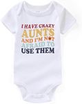 BESDEAR I Have Crazy Aunts Best Auntie baby clothes boy girl Aunties Bestie Baby Clothes Girl Outfits Baby Bodysuits Gifts White 3-6 months