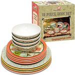 Camp Casual (CC-001) 12-Piece Dish Set, Multicolor